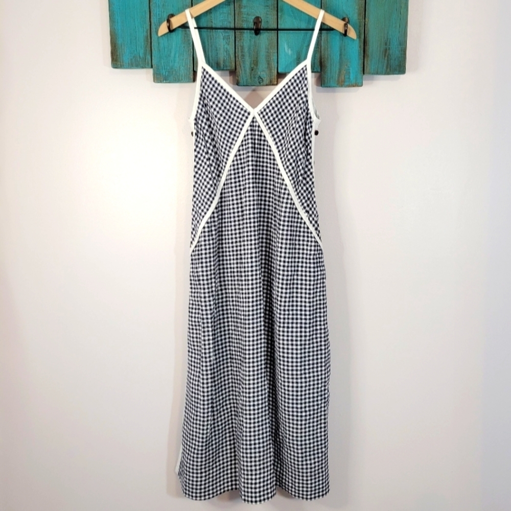 Rag And Bone "Laurie" Gingham Button Side Midi Su… - image 2